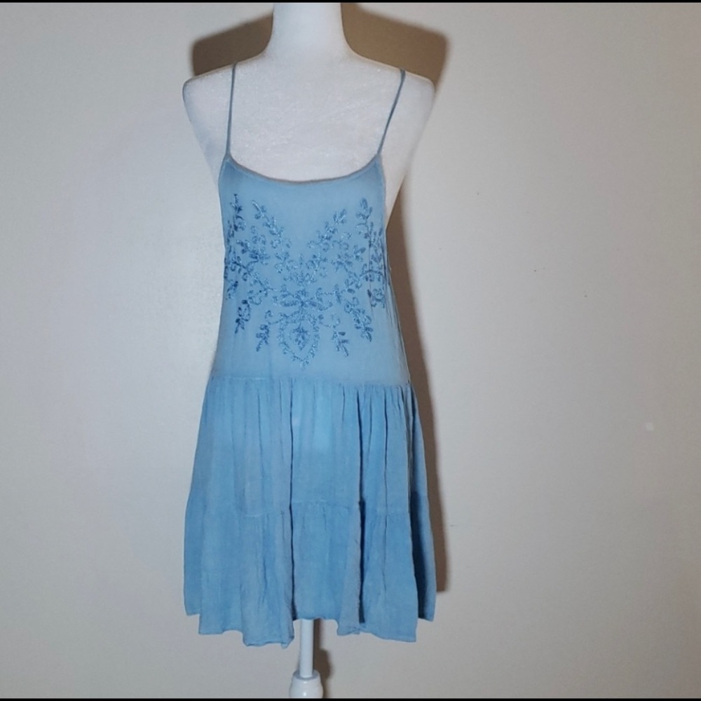 Be beach by Exist Embroidered Slip Dress Size M
